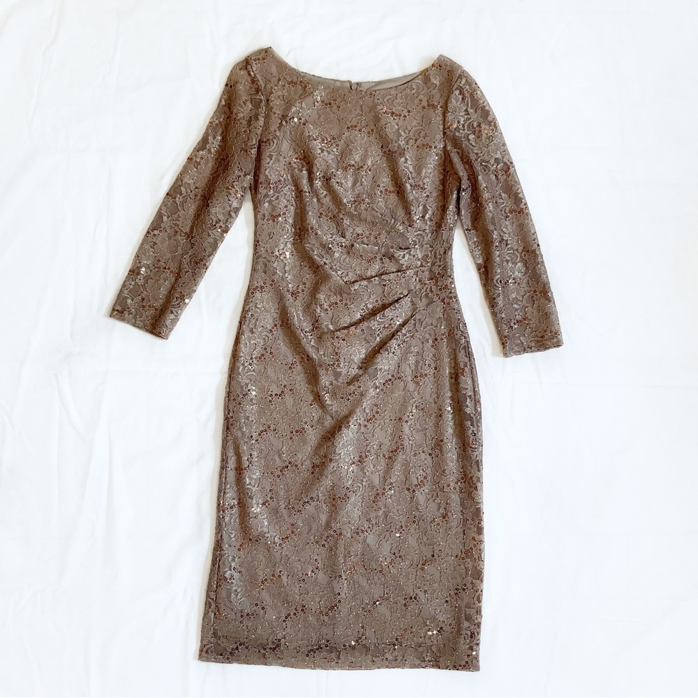 J Howard Lace Sequin Shift Dress